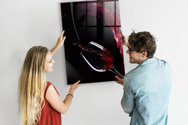 Memobord van glas met print inclusief neodymium magneten Magnetisch bord voor foto's en notities