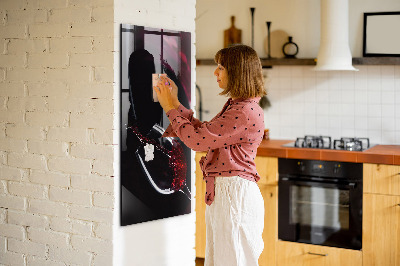 Memobord van glas met print inclusief neodymium magneten Magnetisch bord voor foto's en notities