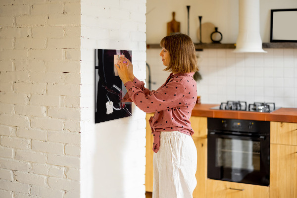 Memobord van glas met print inclusief neodymium magneten Magnetisch bord voor foto's en notities