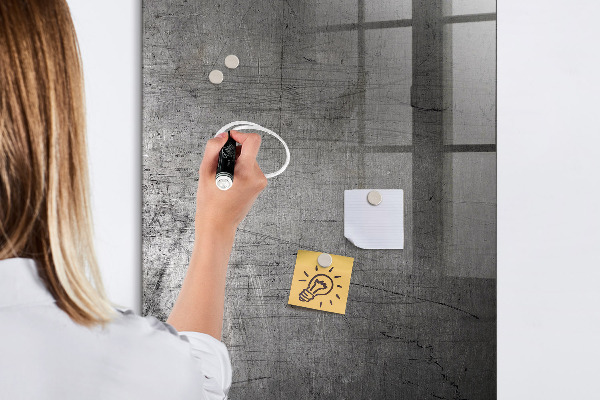 Decoratief glazen wandbord beschrijfbaar en magnetisch Modern prikbord voor foto's en notities