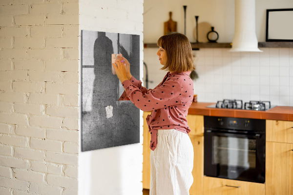 Decoratief glazen wandbord beschrijfbaar en magnetisch Modern prikbord voor foto's en notities