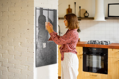 Decoratief glazen wandbord beschrijfbaar en magnetisch Modern prikbord voor foto's en notities