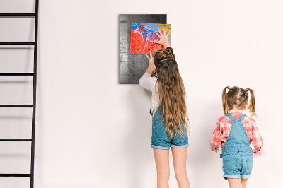 Decoratief glazen wandbord beschrijfbaar en magnetisch Modern prikbord voor foto's en notities