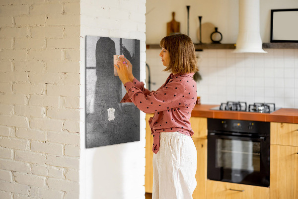 Decoratief glazen wandbord beschrijfbaar en magnetisch Modern prikbord voor foto's en notities