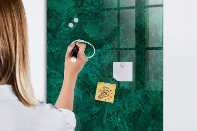 Memobord van glas met print inclusief neodymium magneten Groen bord voor notities en foto's