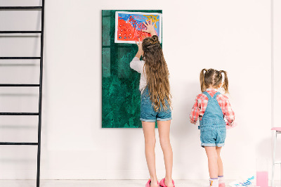 Memobord van glas met print inclusief neodymium magneten Groen bord voor notities en foto's