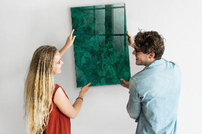 Memobord van glas met print inclusief neodymium magneten Groen bord voor notities en foto's