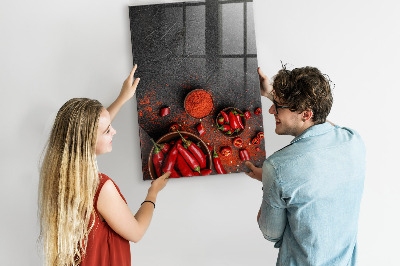 Memobord van glas met print inclusief neodymium magneten Pepper Kitchen Herinneringen