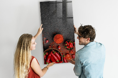 Memobord van glas met print inclusief neodymium magneten Pepper Kitchen Herinneringen