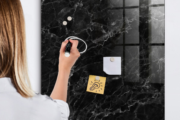 Memobord van glas met print inclusief neodymium magneten Modern prikbord voor notities en foto's