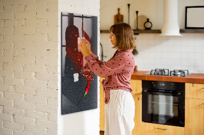 Decoratief glazen wandbord beschrijfbaar en magnetisch Een creatieve plek voor herinneringen en foto's