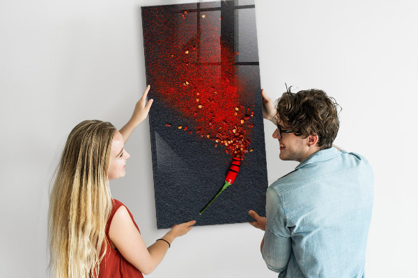 Decoratief glazen wandbord beschrijfbaar en magnetisch Een creatieve plek voor herinneringen en foto's