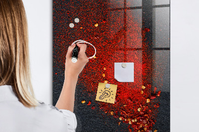 Decoratief glazen wandbord beschrijfbaar en magnetisch Een creatieve plek voor herinneringen en foto's