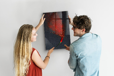 Decoratief glazen wandbord beschrijfbaar en magnetisch Een creatieve plek voor herinneringen en foto's