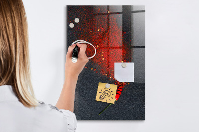 Decoratief glazen wandbord beschrijfbaar en magnetisch Een creatieve plek voor herinneringen en foto's