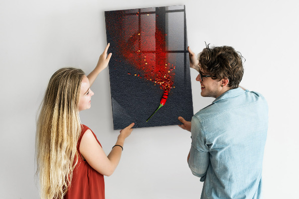 Decoratief glazen wandbord beschrijfbaar en magnetisch Een creatieve plek voor herinneringen en foto's