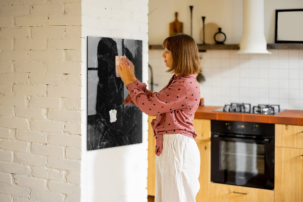 Memobord van glas met print inclusief neodymium magneten Een stijlvol bord voor notities en foto's