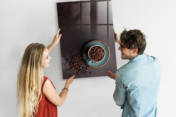 Decoratief glazen wandbord beschrijfbaar en magnetisch Een knusse plek voor herinneringen en aantekeningen.