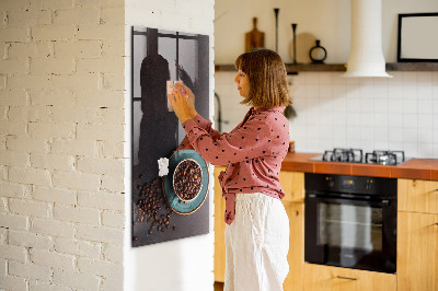 Decoratief glazen wandbord beschrijfbaar en magnetisch Een knusse plek voor herinneringen en aantekeningen.