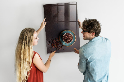 Decoratief glazen wandbord beschrijfbaar en magnetisch Een knusse plek voor herinneringen en aantekeningen.