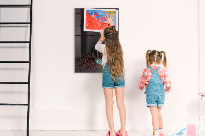 Decoratief glazen wandbord beschrijfbaar en magnetisch Een knusse plek voor herinneringen en aantekeningen.