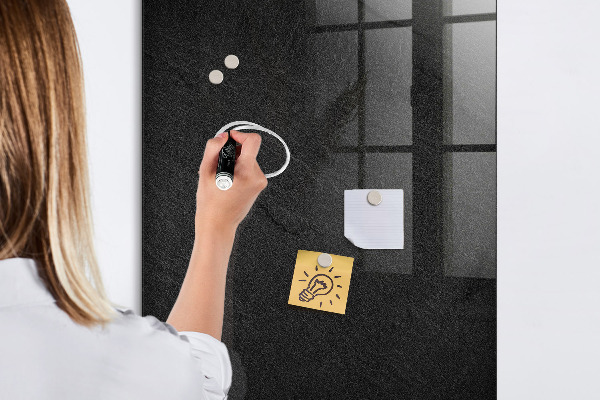 Memobord van glas met print inclusief neodymium magneten Modern prikbord voor notities en foto's