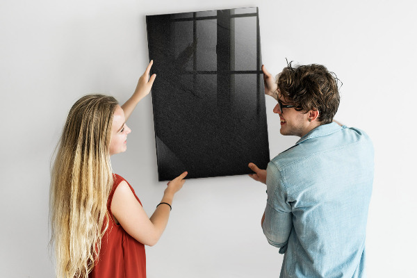 Memobord van glas met print inclusief neodymium magneten Modern prikbord voor notities en foto's