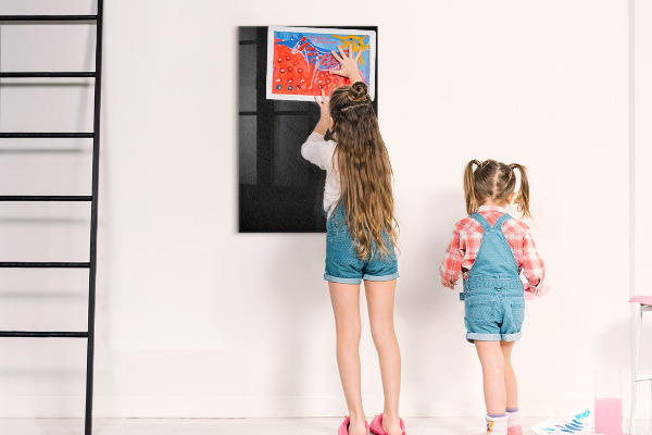 Memobord van glas met print inclusief neodymium magneten Modern prikbord voor notities en foto's