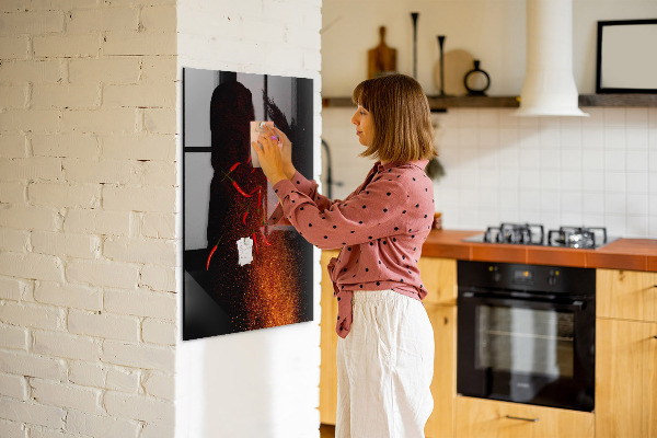 Memobord van glas met print inclusief neodymium magneten Magnetisch bord voor foto's en notities
