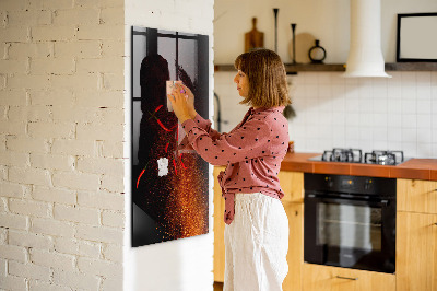 Memobord van glas met print inclusief neodymium magneten Magnetisch bord voor foto's en notities