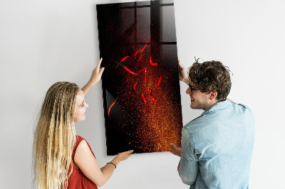 Memobord van glas met print inclusief neodymium magneten Magnetisch bord voor foto's en notities