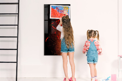 Memobord van glas met print inclusief neodymium magneten Magnetisch bord voor foto's en notities