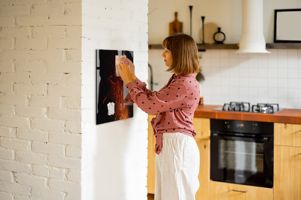 Memobord van glas met print inclusief neodymium magneten Magnetisch bord voor foto's en notities