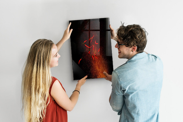 Memobord van glas met print inclusief neodymium magneten Magnetisch bord voor foto's en notities