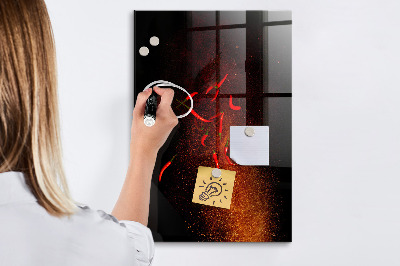 Memobord van glas met print inclusief neodymium magneten Magnetisch bord voor foto's en notities