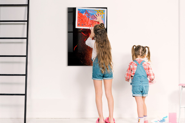 Memobord van glas met print inclusief neodymium magneten Magnetisch bord voor foto's en notities