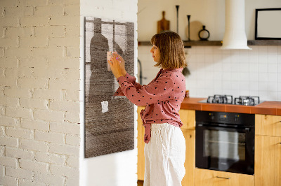 Decoratief glazen wandbord beschrijfbaar en magnetisch Modern prikbord voor foto's en notities