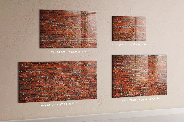 Memobord van glas met print inclusief neodymium magneten Magnetisch bord voor foto's en notities