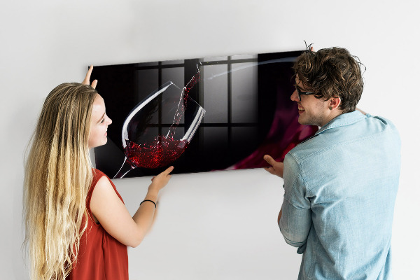 Memobord van glas met print inclusief neodymium magneten Een creatieve plek voor herinneringen en foto's