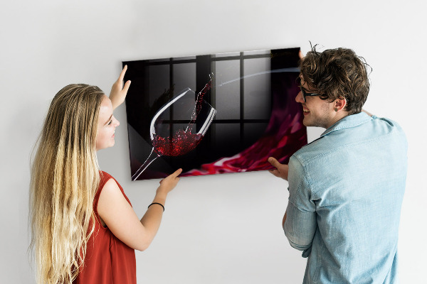Memobord van glas met print inclusief neodymium magneten Een creatieve plek voor herinneringen en foto's