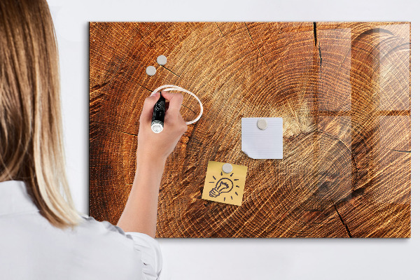 Decoratief glazen wandbord beschrijfbaar en magnetisch Memobord in rustieke stijl