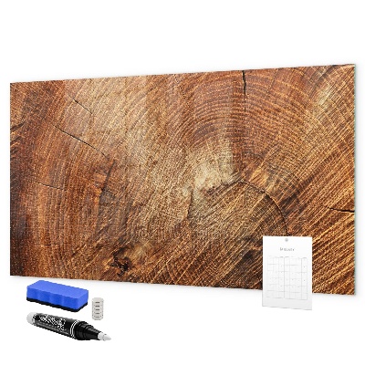 Decoratief glazen wandbord beschrijfbaar en magnetisch Memobord in rustieke stijl