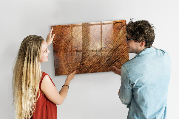 Decoratief glazen wandbord beschrijfbaar en magnetisch Memobord in rustieke stijl