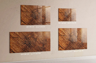 Memobord van glas met print inclusief neodymium magneten Foto-organizer op een houten plank
