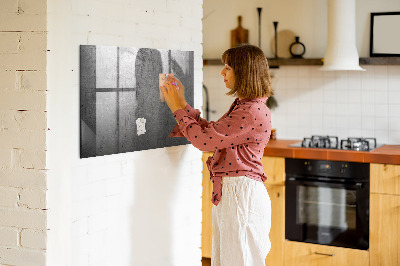 Memobord van glas met print inclusief neodymium magneten Bord voor foto's en notities