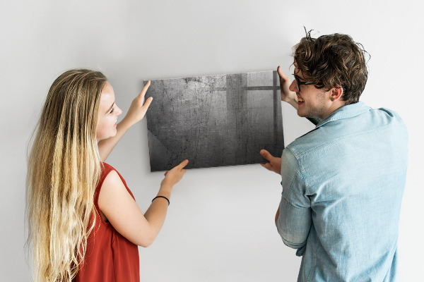 Memobord van glas met print inclusief neodymium magneten Bord voor foto's en notities