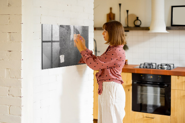 Memobord van glas met print inclusief neodymium magneten Bord voor foto's en notities