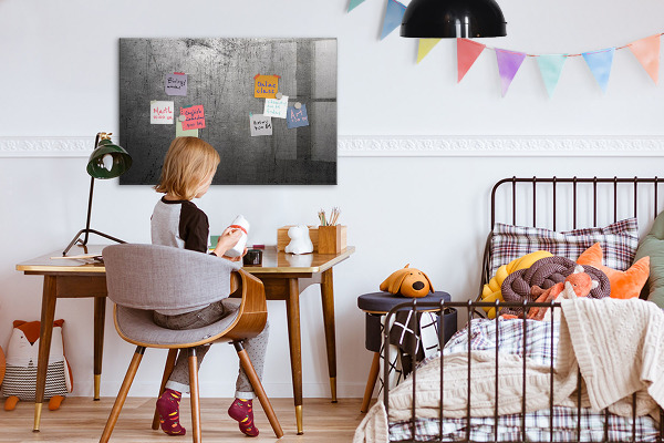 Memobord van glas met print inclusief neodymium magneten Bord voor foto's en notities