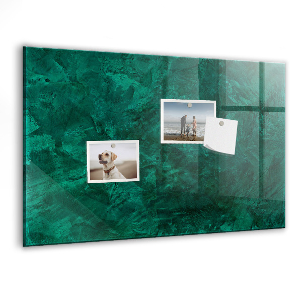 Memobord van glas met print inclusief neodymium magneten Groen bord voor notities en foto's
