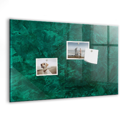Memobord van glas met print inclusief neodymium magneten Groen bord voor notities en foto's